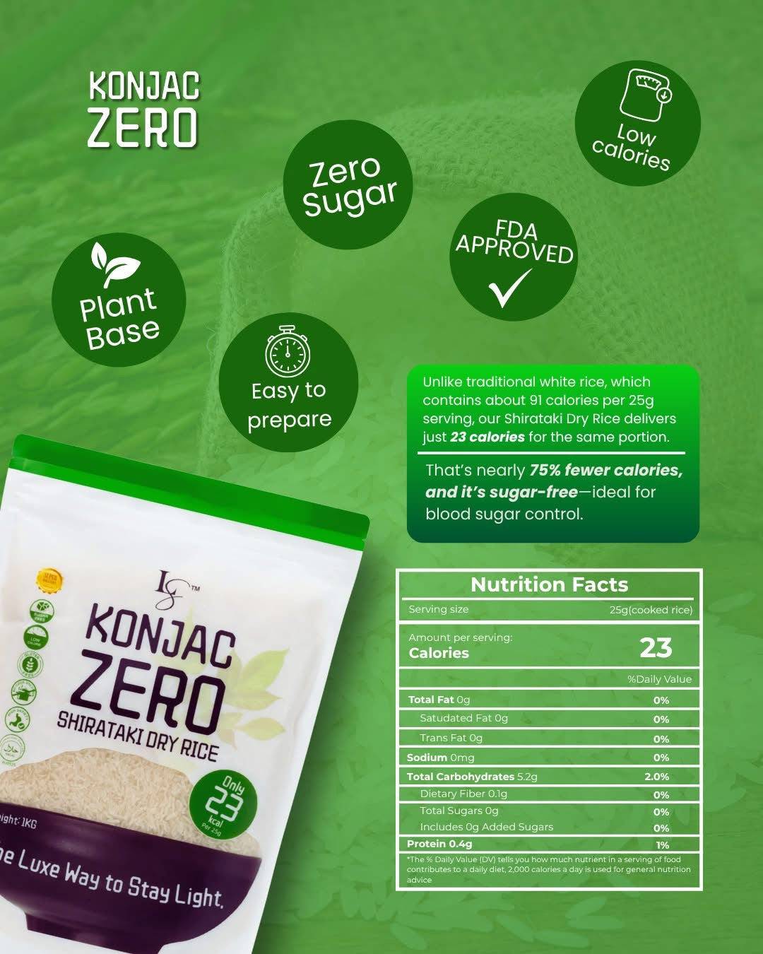 Luxe Slim Konjac Zero (1kg)